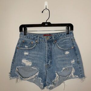Signature 8 Distressed Denim Shorts, Blue, Size S, EUC